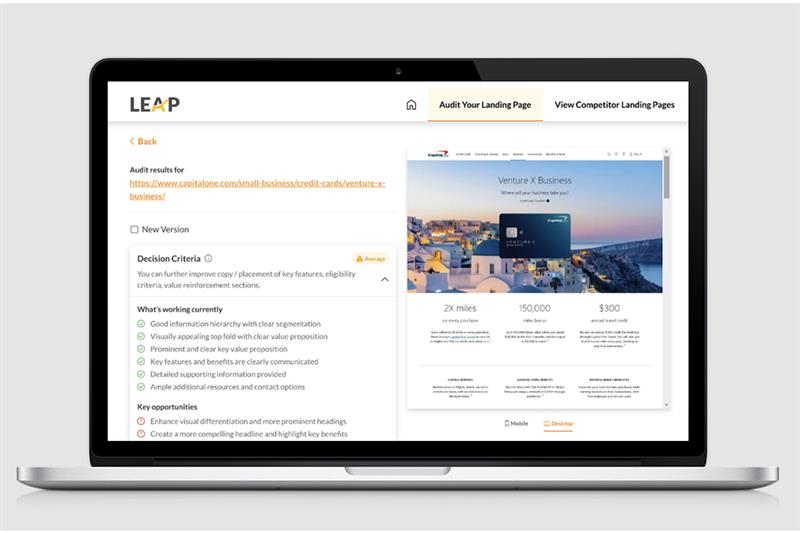 LEAP AI-led solution for digital experience optimization