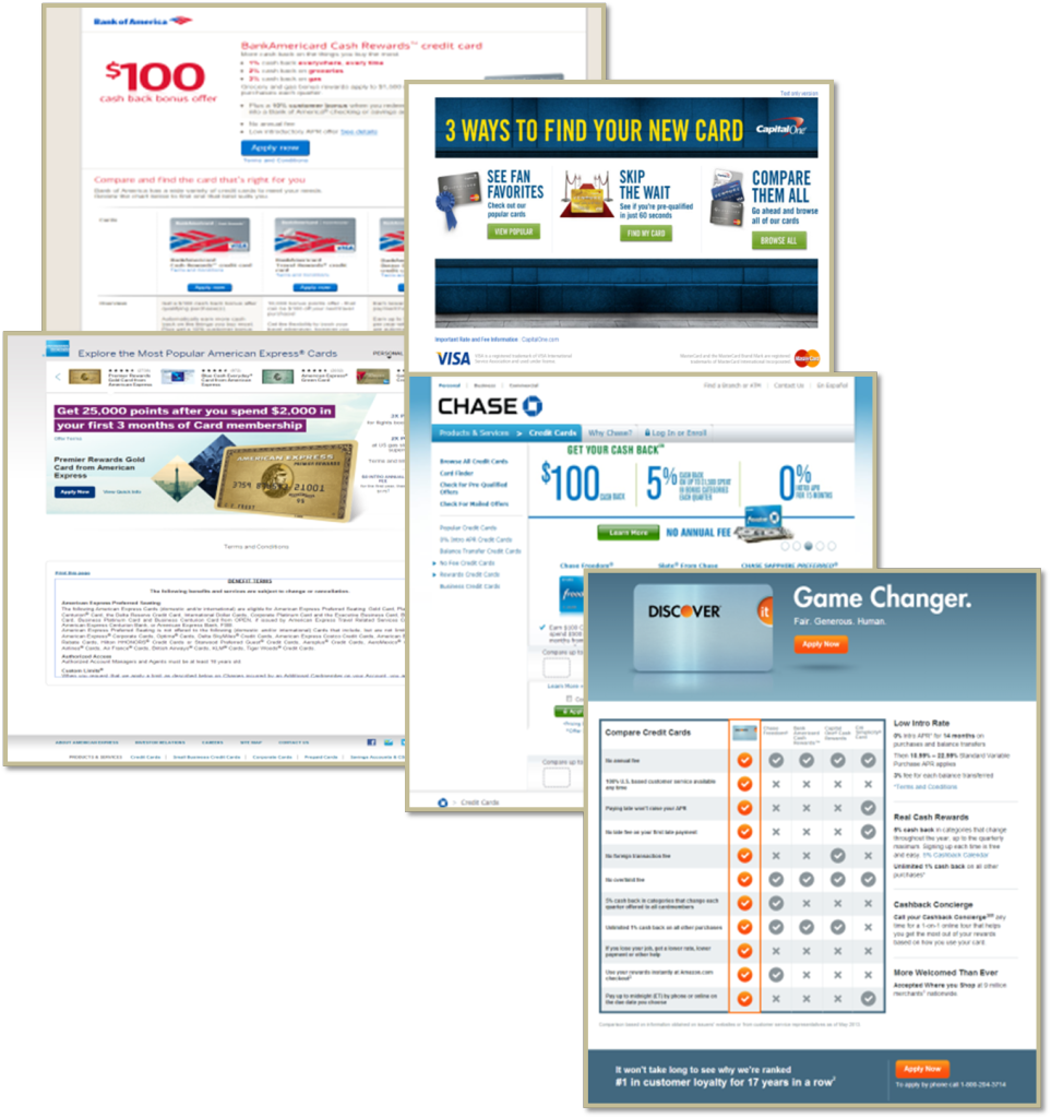 Landing Page Elements - Major Credit Cards
