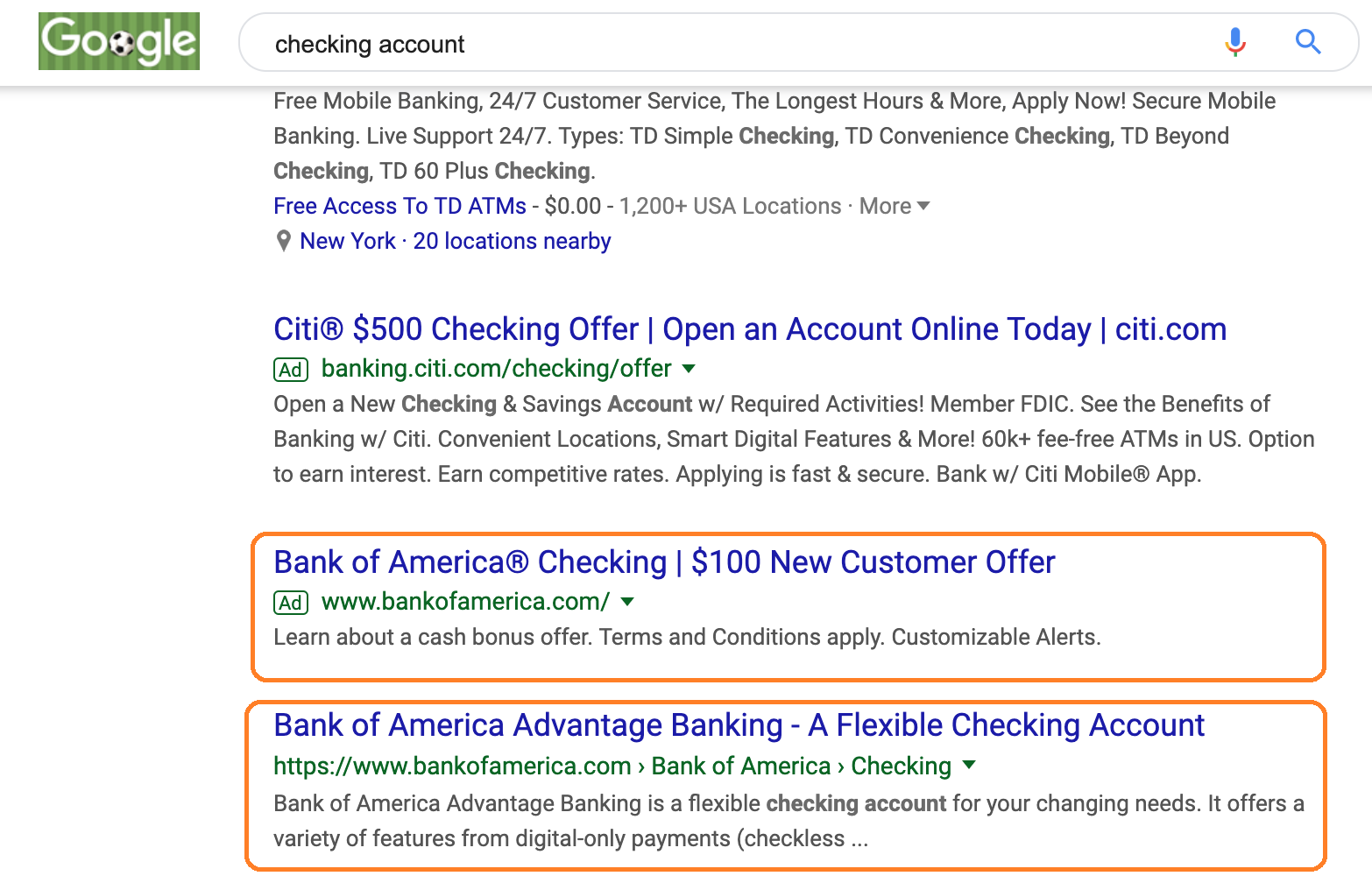 Holistic Search - Enterprise SEO strategy - Checking Account example