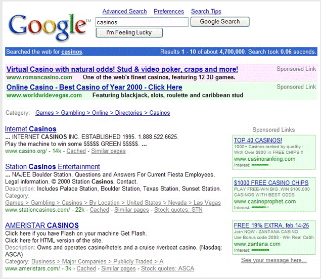 Google SERP results showed a distinct differentiation between organic and paid results in the past.